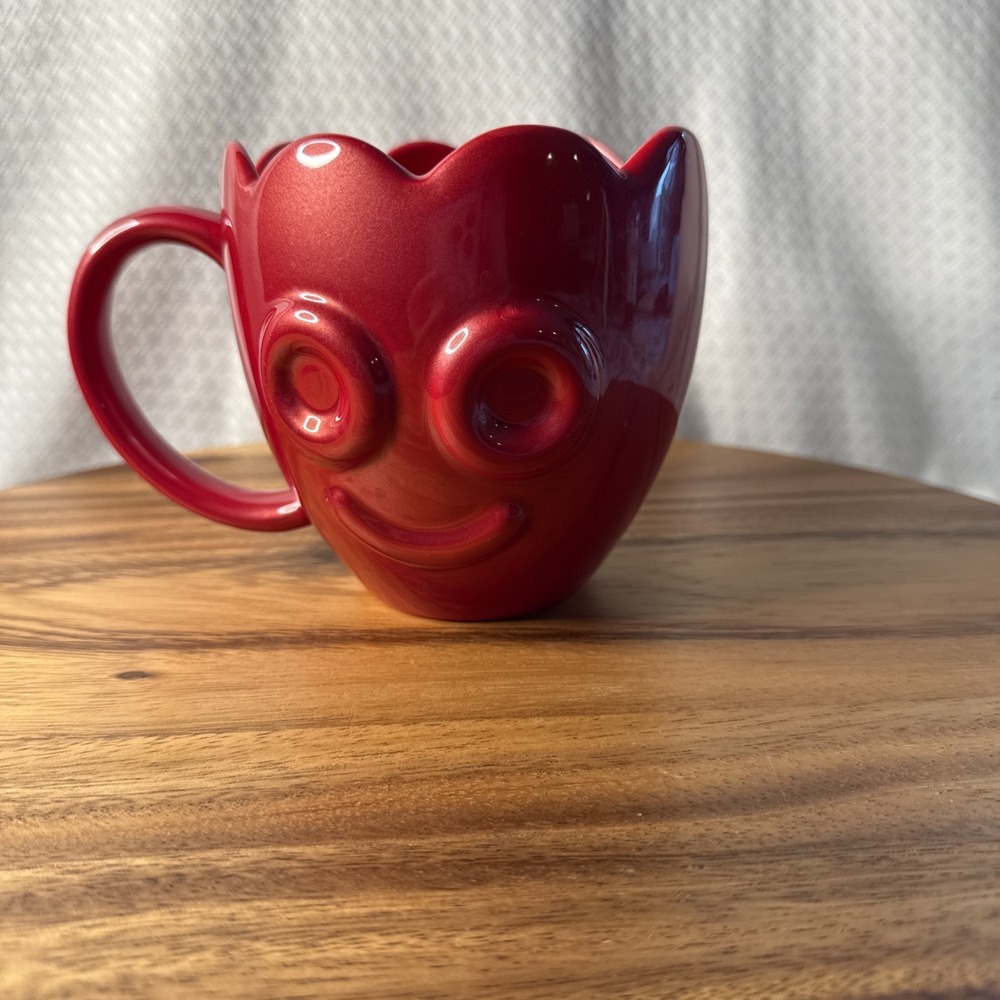Sour Patch Kids, Solid Red Sour Patch Kids Face Ceramic Mug Cup with Handle
